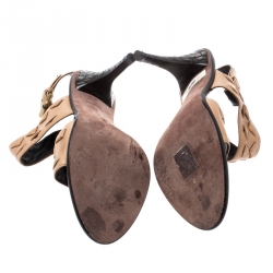 مملوكة مسبقًا صندل بوتيغا فينيتا سير مزدوج جلد بيج مقاس 37