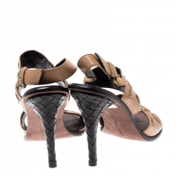 مملوكة مسبقًا صندل بوتيغا فينيتا سير مزدوج جلد بيج مقاس 37