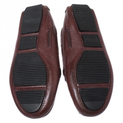 Pre Owned Bottega Veneta Brown Intrecciato Leather Bow Slip On Loafers Size 37.5