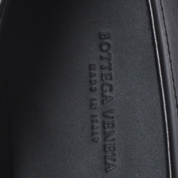 Pre Owned Bottega Veneta Black Intrecciato Leather Platform Loafers Size 39