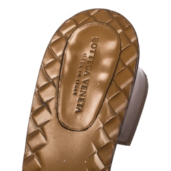 مملوكة مسبقًا Bottega Veneta Grey Intrecciato Leather Ravello Slide Sandals Size 41