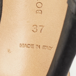 Pre Owned Bottega Veneta Black Leather Stretch Slide Sandals Size 37