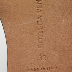 Pre Owned Bottega Veneta Black Intrecciato Leather Flat Slides Size 39