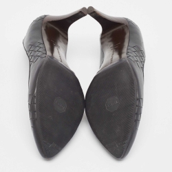Bottega Veneta Black Intrecciato Leather Pointed Toe Pumps Size 36.5