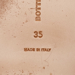 Pre Owned Bottega Veneta Metallic Pink Intrecciato Leather Ravello Flat Slides Size 35