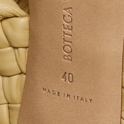 Pre Owned Bottega Veneta Yellow Intrecciato Leather BV Curve Mules Size 40