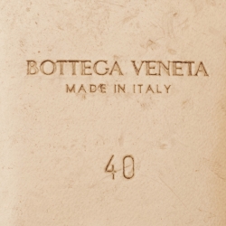 Pre Owned Bottega Veneta Cream Leather Strappy Slides Size 40