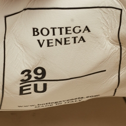 Pre Owned Bottega Veneta Off White Intrecciato Leather Sawyer Sneakers Size 39
