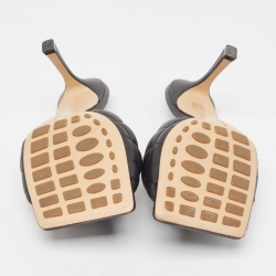 Pre Owned صندل بوتيغا فينيتا جلد أسود مبطن محشو مقاس 39.5