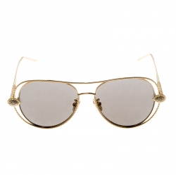 Boucheron Gold/Black Gold Mirrored BC0030S Serpent Boheme Aviator Sunglasses