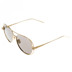 Boucheron Gold/Black Gold Mirrored BC0030S Serpent Boheme Aviator Sunglasses