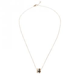 Boucheron Quatre Classique Ceramic Three Tone 18k Gold Mini Ring Pendant Necklace