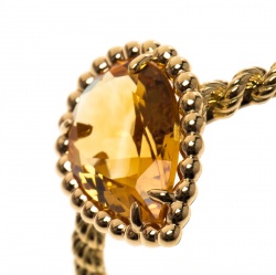 Boucheron Serpent Boheme Citrine 18k Yellow Gold Ring Size 56