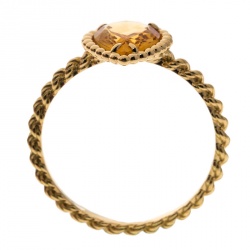 Boucheron Serpent Boheme Citrine 18k Yellow Gold Ring Size 56