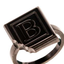 Boucheron Quatre Chocolate Square Brown PVD Coated 18k Gold Ring Size 52.5