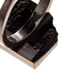 Boucheron Quatre Chocolate Square Brown PVD Coated 18k Gold Ring Size 52.5