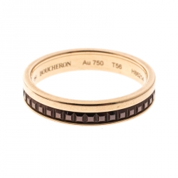 Boucheron Quatre Classique Brown PVD & 18k Rose Gold Band Ring Size 56