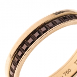 Boucheron Quatre Classique Brown PVD & 18k Rose Gold Band Ring Size 56