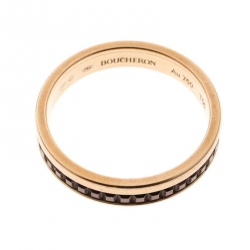 Boucheron Quatre Classique Brown PVD & 18k Rose Gold Band Ring Size 56