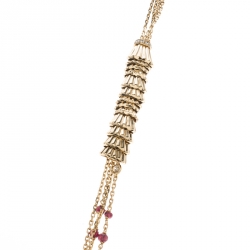 Boucheron Frou Frou 18k Yellow Gold Diamonds And Tourmaline Bead Necklace