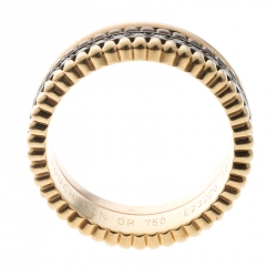 Boucheron Quatre Classique Diamonds 18k Three Tone Gold Band Ring Size 53