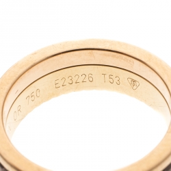 Boucheron Quatre Classique Diamonds 18k Three Tone Gold Band Ring Size 53
