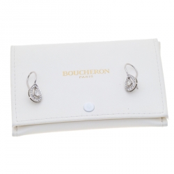 Boucheron Ava 18k White Gold Diamonds Pear Earrings