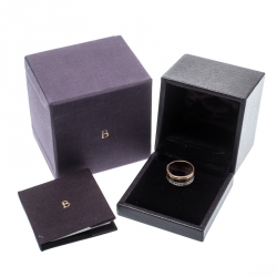 Boucheron Quatre Classique Diamond 18k Three Tone Gold Large Band Ring Size 63