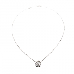 Boucheron Ava Pear Diamond 18k White Gold Pendant Necklace 