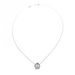 Boucheron Ava Pear Diamond 18k White Gold Pendant Necklace 