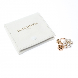 Boucheron Grand Mule Cultured Pearl 18k Two Tone Gold Ring Size 53