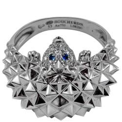 Boucheron White Gold Hedgehog Diamond Ring Size 53