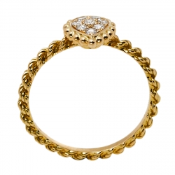 Boucheron Serpent Boheme Diamond 18K Yellow Gold XS Motif Ring Size 51