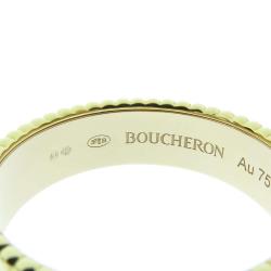 Pre Owned Boucheron 18K Yellow Gold, Rose Gold, White Gold Diamond Quatre Classic Ring Size EU 65