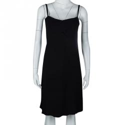 Pre Owned Boutique Moschino Black Drape Detail Sleeveless Dress S