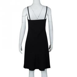 Pre Owned Boutique Moschino Black Drape Detail Sleeveless Dress S