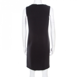 Pre Owned Boutique Moschino Black Abstract Printed Sleeveless Shift Dress M