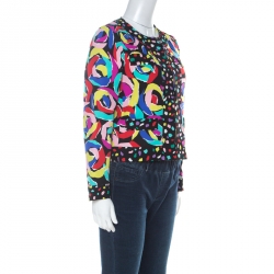 Pre Owned Boutique Moschino Multicolour Abstract Print Boxy Jacket S