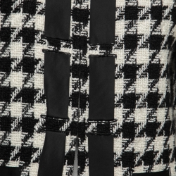 Pre Owned Boutique Moschino Monochrome Patterned Wool Long Sleeve Jacket L