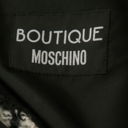 Pre Owned Boutique Moschino Monochrome Patterned Wool Long Sleeve Jacket L