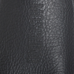 Pre Owned Boutique Moschino Black PVC Logo Embellished Pool Slide Flats Size 36