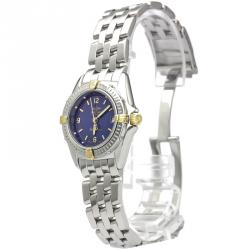 Breitling Blue 18K Yellow Gold and Stainless Steel Callistino Women's Wristwatch 27MM