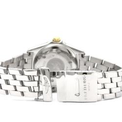 Pre Owned Breitling Blue 18K Yellow Gold and Stainless Steel Callistino Women's Wristwatch 27MM