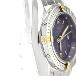 Pre Owned Breitling Blue 18K Yellow Gold and Stainless Steel Callistino Women's Wristwatch 27MM