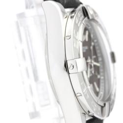Breitling Black Stainless Steel and Leather Galactic A71356 Women's Wristwatch 32MM