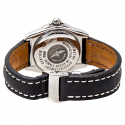 Breitling Black 18K Yellow Gold Stainless Steel Leather Cockpit D71356 Women's Wristwatch 32 mm