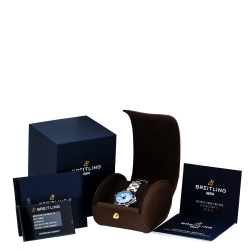 Pre Owned Breitling Blue Stainless Steel Superocean II A17316 Women's Wrstwatch 36 mm