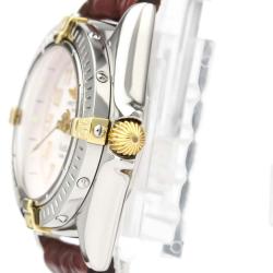 Breitling White 18K Yellow Gold And Stainless Steel Callistino Quartz B52345 Women's Wristwatch 28 MM