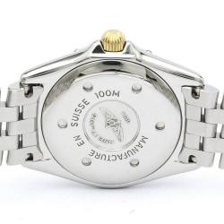 Pre Owned Breitling Blue 18K Yellow Gold And Stainless Steel Callistino B52045.1 Women's Wristwatch 28 mm