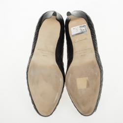 Pre Owned Brian Atwood Black Quilted Leather Maniac Pump Size 40.5